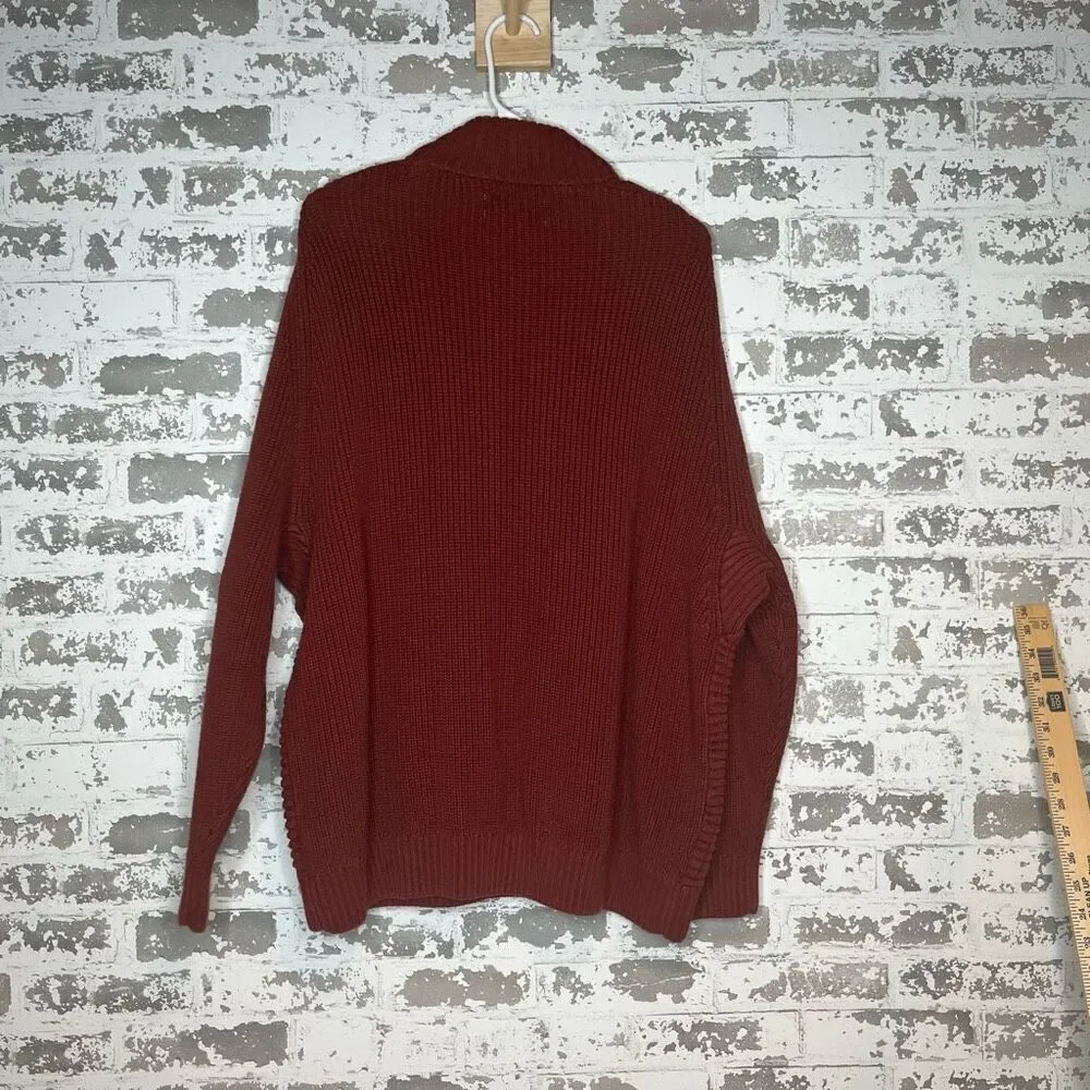 Duluth Trading Co. | men knitted burnt orange Henley sweater